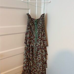 Free the Roses Green Smocked Dress